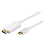 Câble Adaptateur Mini Display Port male vers HDMI male Thunderbolt à HDMI Blanc pour Mac Mini-Visiodirect-