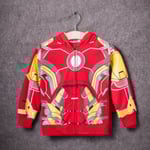 Barn Superhjälte Kostymer Vinter Hoodie Sweatshirt Kläder Iron Man 130