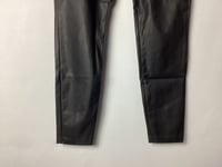 River Island Skinny Fit High Waist PU Coated Trousers Zip Detail Black Size 16