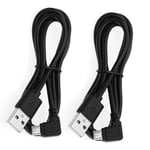 2pcs PVC Navigator Data Charging Cable Compatible with Tom-Tom GO 40 2.4A Black