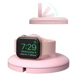 PZOZ Charging Stand for SE Apple Watch Series 7/6/5,iWatch Series 4/3/2/1 Smartwatch Desk Charger Storage Dock With Night Stand Mode i Watch Accessories (Not included Apple Watch Charger)(Pink)