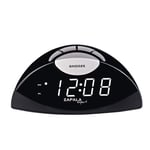 ZAPALA expert LED Digital Alarm Clock, Desk Bedside Clock with Snooze Function, Battery Backup and Mains Powered (Black)