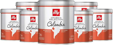 Illy Ground Coffee, Luxury Arabica Coffee Selection, Colombia, Pack of 12 X 125