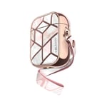 i-Blason Cosmo Case for AirPods 1st/2nd Gen - Marble Pink - with wrist strap - Premium & beautiful protective fashion case for Apple AirPods 1st Gen (2016) & 2nd Gen (2019)