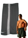 NEW NIKE Men's Fit-Dry Long Gym Fitness Basketball Shorts Black & Grey M