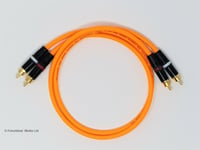 Van Damme Pro Grade Gold RCA Phono Cable Silver Plated Pure OFC Orange 25cm