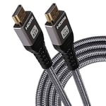 Maplin HDMI Cable 1.5M, Braided 8K 60Hz V2.1 Ultra HD High-Speed, ARC, HDR, 3D, Ethernet, Compatible with TVs, Monitors, PS4/5, Xbox, Projectors, Soundbars, Sky Box, PCs, Laptops, Apple TV