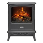Dimplex Evandale Optimyst Electric Stove, Slate Grey Free Standing Stove with Ultra Realistic Flame and Smoke Effect, 2kW Adjustable Fan Heater, Thermostat, Log Bed and Remote Control, Slate Grey