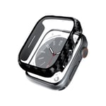 Crong Hybrid Watch Fodral - Fodral med glas för Apple Watch 45 mm (Carbon)
