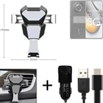  For Realme 11 Pro+ Airvent mount + CHARGER holder cradle bracket car clamp