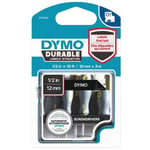Dymo - Ruban D1 Durable pour Label Manager haute résistance décolorationdécollement cassette 12mmx3m noir sur blanc