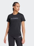 adidas Terrex Womens Mountain Log Tech T-shirt - Black, Black, Size M, Women