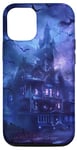 Coque pour iPhone 15 Pro Foreboding Haunted House Sky Tourbillons Gothiques Chauves-souris