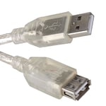 1m Clear USB 2.0 Extension Male to Female PC Laptop Printer Transparent Cable