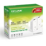 TP-LINK (TL-PA9020P KIT) AV2000 GB Powerline Adapter Kit, AC Pass Through, 2 Por