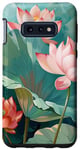 Coque pour Galaxy S10e Style de peinture à l'huile de fleurs de lotus Art Design