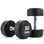 Future 2.5 - 30kg Premium Rubber Dumbbell Set, 12 Pairs (Commercial Gym Equip)