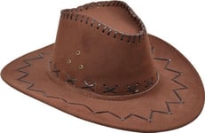 Cowboyhatt I Brun Velour