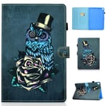 iPad 7th Generation 10.2" Case Slim Shell PU Leather Folio Flip Shockproof Multi Angle Stand Smart Cover Auto Sleep Wake Case with Pencil Holder for Apple iPad 10.2 2019 (Rose Owl)