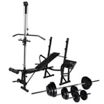 Workout Bench with Weight Rack Barbell and Dumbbell Set 30.5kg vidaXL