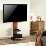 Universal Wooden TV Floor Stand High Adjustable TV Bracket Large Base for 32-65"