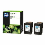 2x Original HP 301XL Black Ink Cartridges For DeskJet 3054 Inkjet Printer