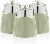 Swan SWKA1024GN Retro Set of 3 Canisters, 1 Litre, Green 
