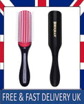 Denman Curly Hair Brush D3 (Black & Red) 7 Row Styling Brush for Detangling, UK