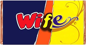 Wife Chocolate Novelty Wrappers Insults Valentines Day Love Gift Present Rude Funny (Chocolate BAR NOT Included)
