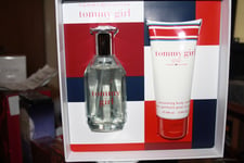 tommy girl gift set 50ml e.d.t and 100ml body lotion b/n boxed