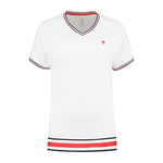 K-Swiss Women's Heritage Sport Tee Tennis Shirt, White, XXS