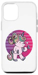 Coque pour iPhone 13 Petit cheval avec corne Haltérophilie Deadlift Fitness Gym
