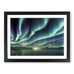 Pure Aurora Borealis H1022 Framed Print for Living Room Bedroom Home Office Décor, Wall Art Picture Ready to Hang, Black A2 Frame (64 x 46 cm)
