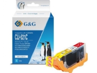 G&amp G G&amp G kompatibelt bläck med CLI521C, cyan, 8,4 ml, NP-C-0521C, 2934B001, för Canon iP3600, iP4600, MP620, MP630, MP980
