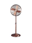 Tower T637000C Metal Pedestal Fan With 3 Speeds, Automatic Oscillation, Long-Life Motor, 16 Inch, 50W, Copper