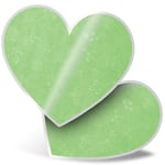 2 x Heart Stickers 15 cm - Lime Green Science Atom Print Chemistry Physics #455