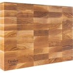 Träskärbräda - Stor skärbräda - Professionell skärbräda - 32 x 24 x 4 cm - Bokträ kastanj