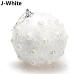 1pc Christmas Ball Hanging Pendants Drop Ornament White J