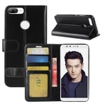 HualuBro Huawei Honor 9 Lite Case, Premium PU Leather Handmade Wallet Flip Phone Protective Case Cover with ID Credit Card Slots for Huawei Honor 9 Lite - Black
