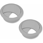 Cyclingcolors - 2x passe câble bureau table fil diamètre 58mm encastrable cordon prise ordinateur écran accessoire ameublement, gris