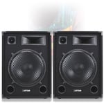 Pair MAX 15" DJ PA DISCO PARTY BAND Mega LOUD BASS 2000w Peak Speakers