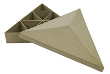 Décopatch BT020O - Un support en papier brun pulpé 23x23x4 cm, Boite triangle à compartiments