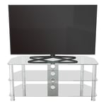 AVF SDC1140 Shaped Universal Clear & Chrome TV Stand For Up To 55"
