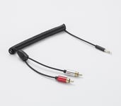 WE Câble RCA Jack Audio Stéréo Cordon Jack 3.5mm vers 2 RCA Mâle en Spirale Compatible avec TV PC Smartphone Ampli Chaîne HiFi Barre de Son Home Cinéma Autoradio Enceinte 1M