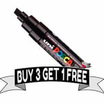 Uni Posca Pc-8k Marker Pen - Black Broad Chisel Tip 8mm Line - Buy 4, Pay For 3