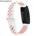 Replacement Watch Band Smart Bracelet Silicone Strap White&pink S-200mm
