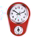 Kök Väggklocka med Timer Röd Kök Väggklocka Röd ABS Glas Vintage Vägg Stor Klocka Klocka Hem Kök Timer
