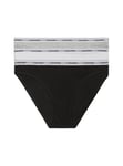 Calvin Klein Women's 3 Pack Bikini (Low-Rise) 000QD5207E Panties, Multicolour (Black/White/Grey Heather), L