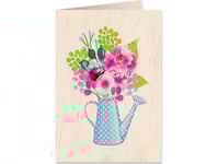 Cozywood Wooden Pass C6 + Envelope Flowers In A Watering Can