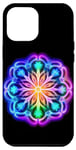 Coque pour iPhone 13 Pro Max Lucky Flower Midnight Silhouettes Mandala Violet